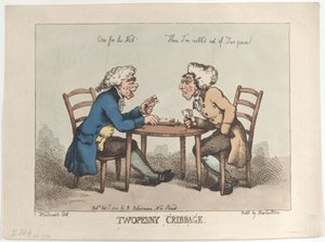 Twopenny Cribbage, Reissued 1810 by Thomas Rowlandson