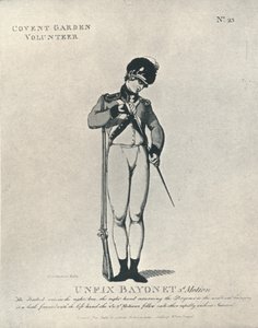Unfix Bayonet 3rd Motion, 1798 by Thomas Rowlandson