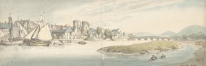 View of Town on a River Carwitham Castle, 1775-1827 by Thomas Rowlandson