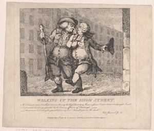 Walking Up the High Street, Edinburgh Picturesque Beauties of Boswell, Part the F... by Thomas Rowlandson