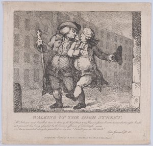Walking Up the High Street, Edinburgh Picturesque Beauties of Boswell, Part the F... by Thomas Rowlandson