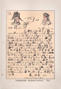 Yorkshire Hieroglyphics, Plate 1 by Thomas Rowlandson