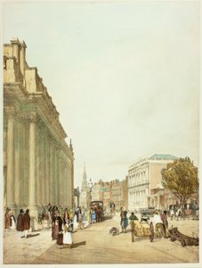 Board of Trade, Whitehall, from Downing Street, plate eight from Original Views of London as It Is by Thomas Shotter Boys