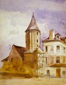 The Alexandre Tower in 1827, and the Saint-Victor Fountain by Thomas Shotter Boys