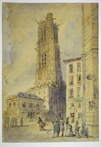 The Tower of Saint-Jacques before its clearing, in 1836 by Thomas Shotter Boys