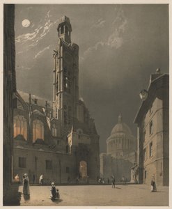 Picturesque Architecture in Paris, Ghent, Antwerp, Rouen: St. Etienne du Mont and the Pantheon, Paris by Thomas Shotter Boys