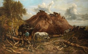 Clearing the Wood for the Iron Way by Thomas Sidney Cooper