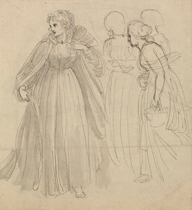 Study for Illustration - A Princess with her Attendants by Thomas Stothard
