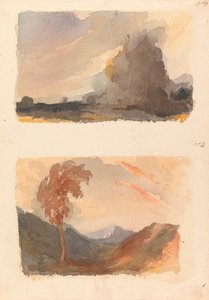 Two Drawings on One Sheet: Landscape with Large Cliff in Foreground - Cuyp