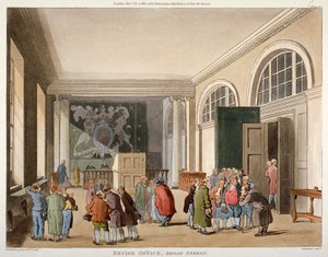 Interior of the Excise Office, Old Broad Street, City of London, 1810 by Thomas Sutherland