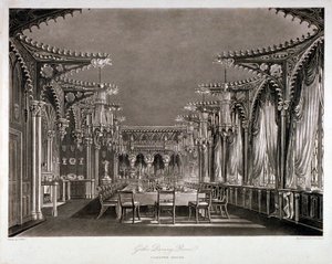 Interior View of the Gothic Dining Room in Carlton House, Westminster, London by Thomas Sutherland