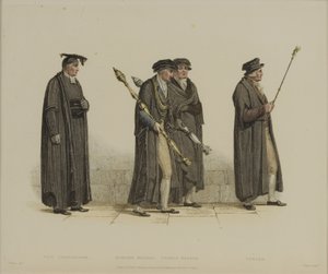 Vice Chancellor, Esquire Beadle, Yeoman Beadle, Verger, engraved by J. Agar, published in R. Ackermann