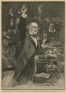 Introduction of the Home Rule Bill - Mr Gladstone delivering his peroration by Thomas Walter Wilson