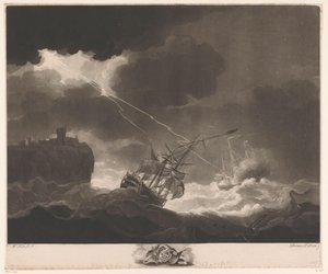 Lightning Strikes Two Ships During a Storm