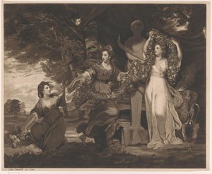 Portrait of Barbara Beresford, Elizabeth Gardiner, and Anne Townshend as the Three Graces by Thomas Watson
