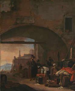View of a Levantine Port by Thomas Wijck