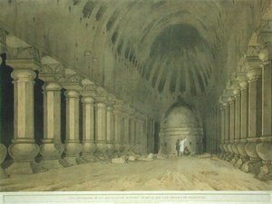 Interior of an Excavated Hindu Temple on the Island of Salsette, plate 63 from 
