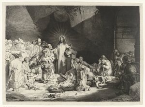Preaching Christ (The Hundred Guilder Print) by Thomas Worlidge