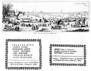Frost Fair on the River Thames, and Specimens of Printing, February 1684, 1840