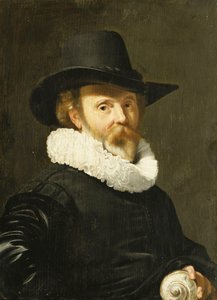 A Conchologist Holding a Nautilus Shell by Thomas de Keyser