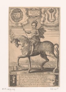 Portrait of Louis XIII on Horseback, with a View of Paris in the Background by Thomas de Leu