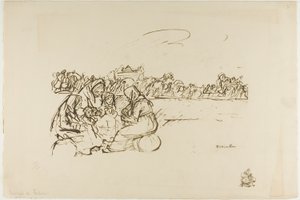 Evacuees from Verdun, plate thirty from Actualités by Théophile Alexandre Pierre Steinlen