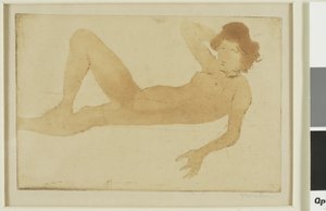 Reclining Nude Woman by Théophile Alexandre Pierre Steinlen