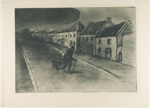 Tramp Passing Through a Sleeping Village by Théophile Alexandre Pierre Steinlen