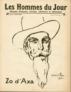 Cover of "Les Hommes du Jour", Satirical in B & W by Théophile Alexandre Steinlen