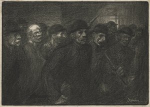 Workers Leaving the Factory by Théophile Alexandre Steinlen