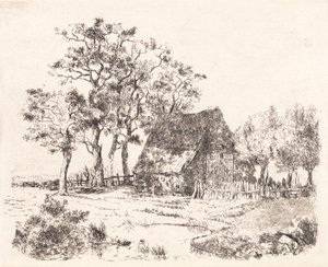 A Thatched House Among Trees