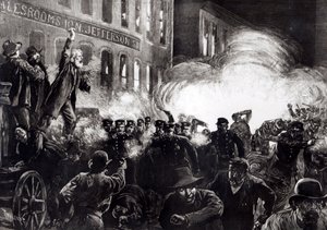 The Anarchist Riot in Chicago: A Dynamite Bomb Exploding Among the Police, from 