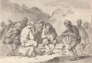 Self-Portrait with Country Folk from Appenzell by Tiberius Dominikus Wocher