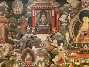 Scenes of the life of the Buddha Shakyamuni