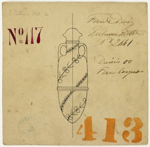 Design for Fern and Daisy Perfume Bottle No. 2661 by Tiffany and Company