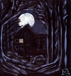 Moonlit Haunted House by Tim Hoinkis