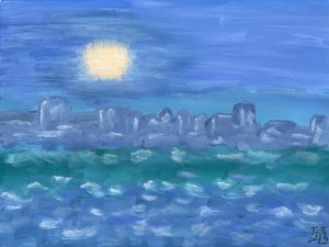 Serene Moonlit Seascape by Tim Hoinkis