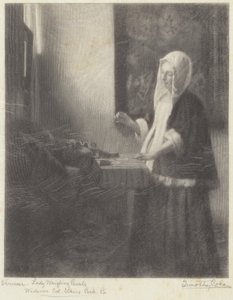 Woman Weighing Pearls by Timothy Cole after Johannes Vermeer