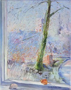 Beech Tree and Haw Frost, 1989 by Timothy Easton