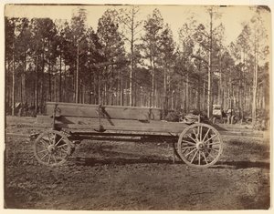 [Wagon with Oblong Box Possibly Carrying Guns or Rifles] by Timothy H. O