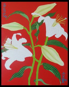 White lily on a red background no.1, 2008