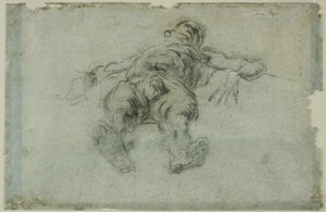 Reclining Male Nude, Foreshortened by Tintoretto