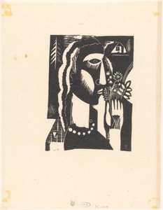 Woman with Flowers in Her Hand by Tinus van Doorn