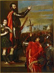 The marquis of Vasto addressing his soldiers