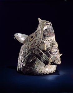Head of an Animal with a Human Head in the Open Jaws, Found at Tula, Hidalgo, Mexico, Early Post-Classic