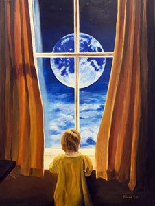 Child Gazing at the Moon by Tom Blood