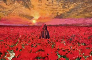 Woman in Poppy Field by Tom Blood
