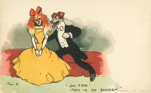 Dogs Dressed as a Romantic Couple by Tom Browne