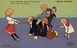 Man Playing with His Nephews and Nieces by Tom Browne