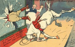 Man Thrown from a Horse Through a Window by Tom Browne